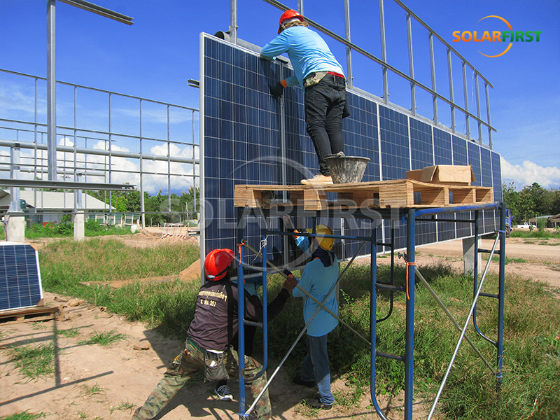 Solução de rastreamento solar plano de eixo único de 120 MWp na Tailândia