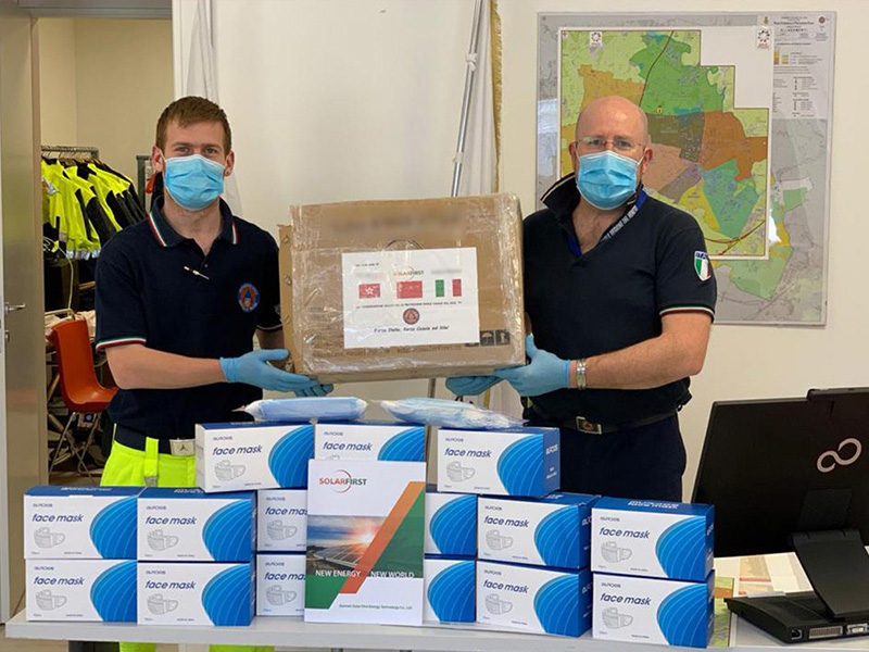 A SOLAR FIRST GROUP doou suprimentos médicos aos seus parceiros.