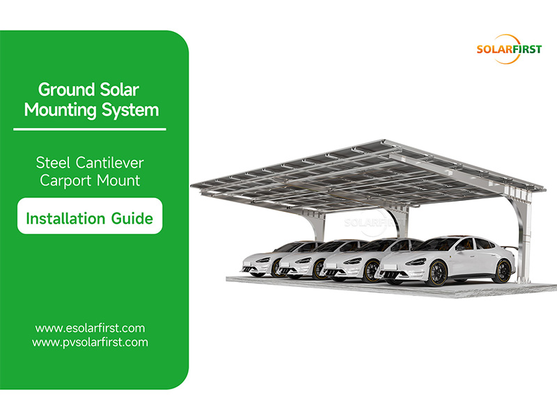 Carport solar em balanço de aço carbono